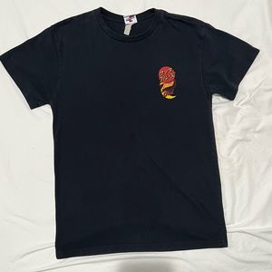Black Santa Cruz Skater Shirt Short Sleeve Flame Logo